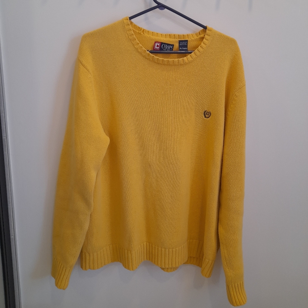 Vintage Chaps Bright Yellow Knit Sweater